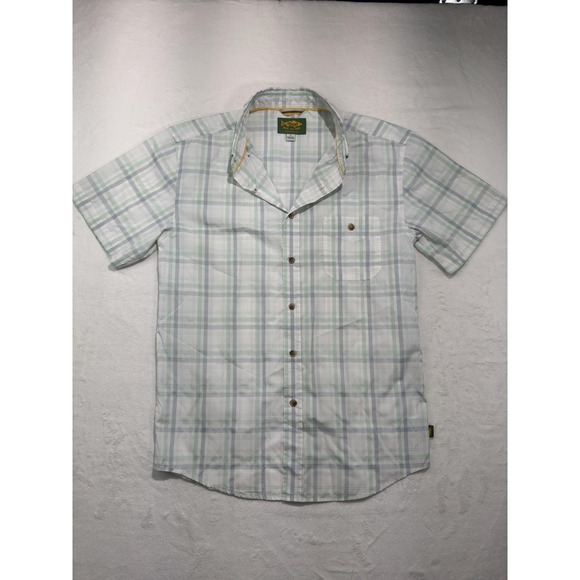 Marshall Rousso Other - Marsh Shirt Mens Small Green Plaid Short Sleeve Button Front Stretch Fishing